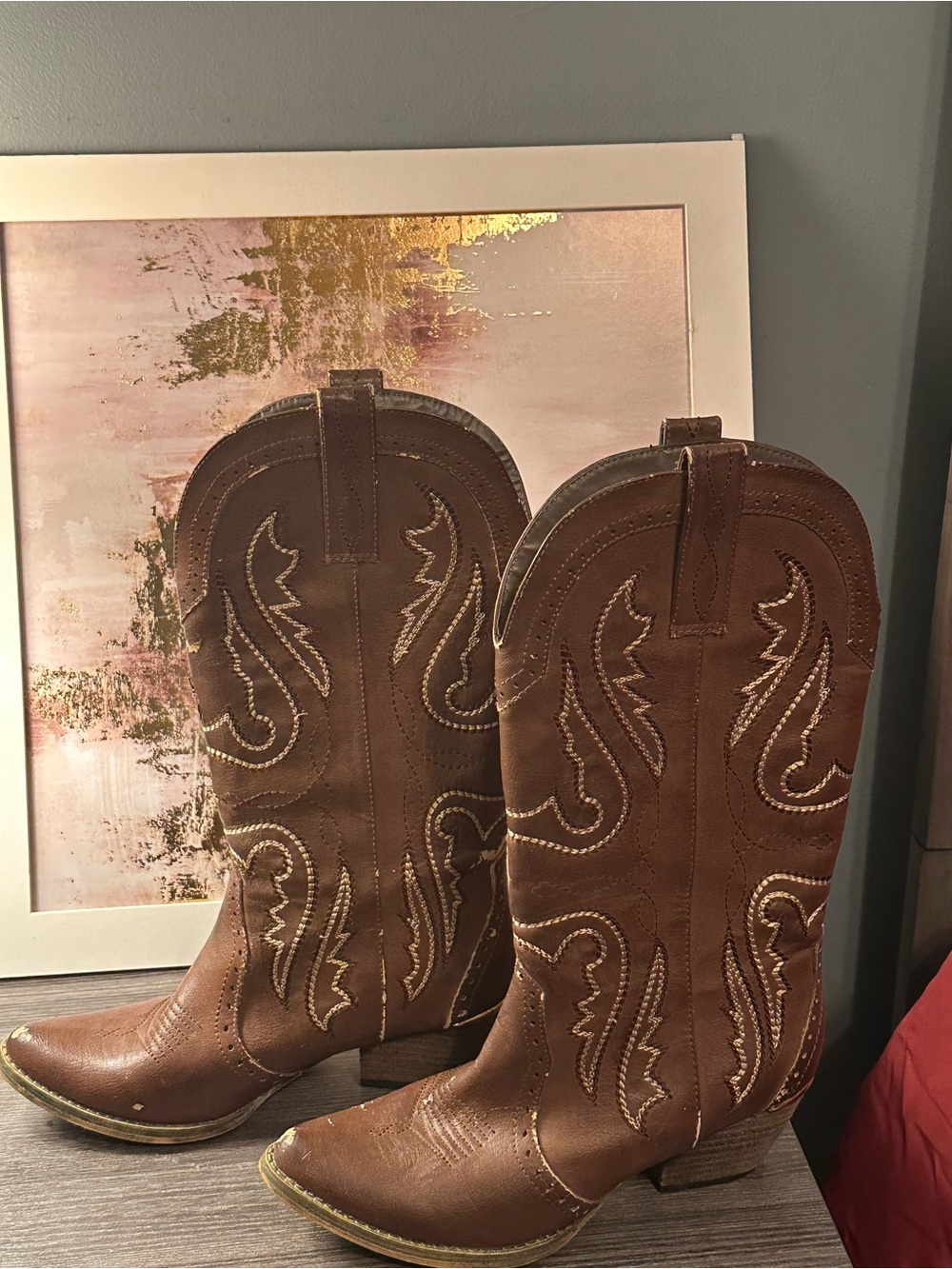 Brown Leather Western Cowboy Boots - Classic Style